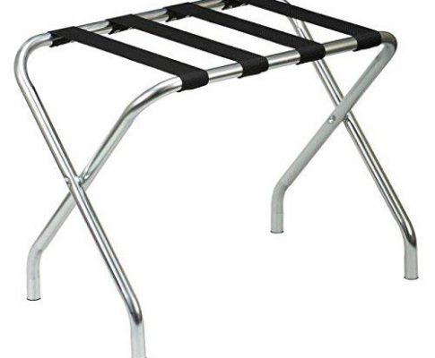 Gate House Furniture Chrome Luggage Rack with Black Straps Review