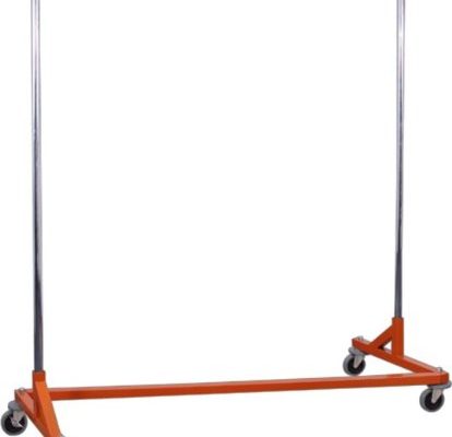 Commercial Grade 5 Foot Single Rail Z-Rack with 5 Foot Uprights Garment Rack Color: Orange Review