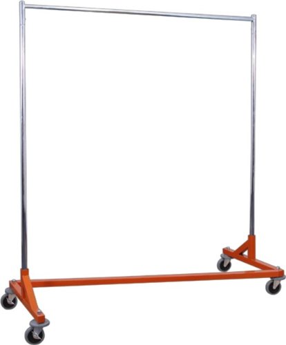 Commercial Grade 5 Foot Single Rail Z-Rack with 5 Foot Uprights Garment Rack Color: Orange