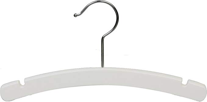 Wooden Baby Top Hanger, White Finish with Chrome Hardware, Box of 50 by The Great American Hanger Company