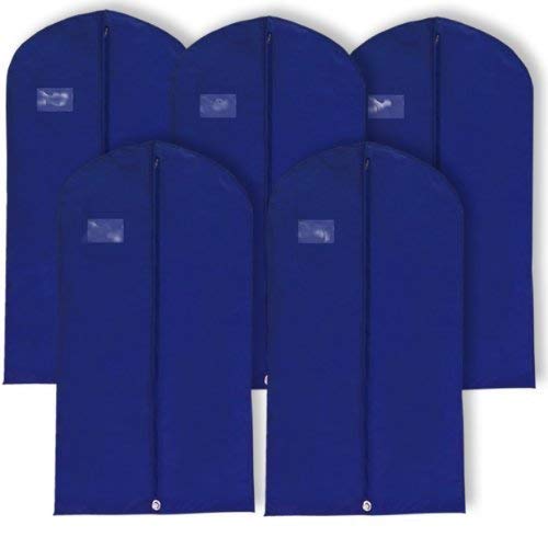 Hangerworld Pack of 10 Navy Blue Breathable Suit Garment Clothes Cover Bags - 40 Inches