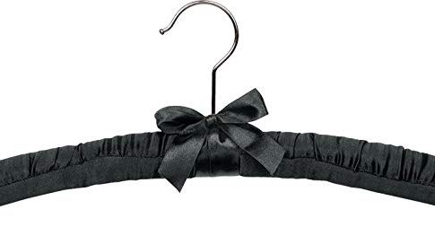 Black Satin Top Hanger, Box of 48 Padded Wood Hangers with Chrome Swivel Hook & Studs for Shoulder Straps, a Soft Choice for Delicate Garments by The Great American Hanger Company Review