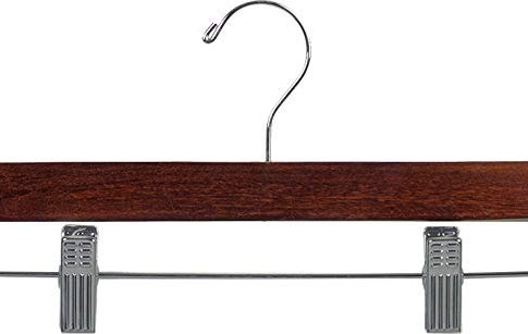 Deluxe Wooden Bottom Hanger w/Clips, Walnut Finish with Chrome Hardware, Box of 50 by The Great American Hanger Company Review