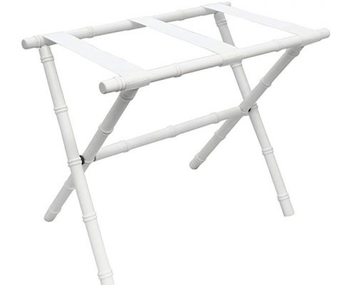Gate House Furniture White Folding Bamboo Shaped Luggage Rack with White Nylon Straps Review