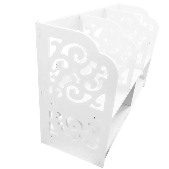 Revesun DIY Multi-Purpose Wooden Desk Home or Office Organizer Small Objects Cosmetics Storage Box White