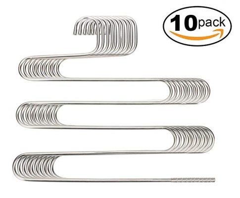 TIDYthreads (10 pack) S-Style Select Stainless Steel 5 Layer Pants Clothes Hangers (10) Review