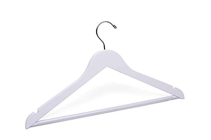 Adult White Suit with Pant Bar Wooden Hanger