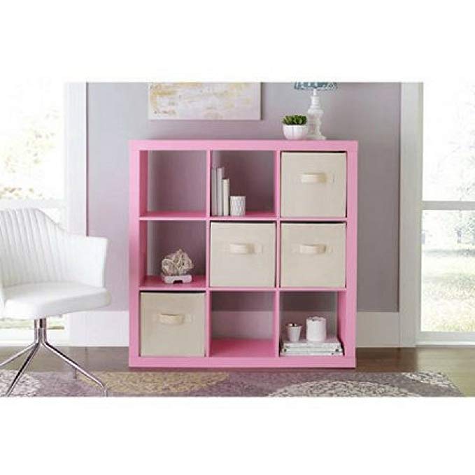 Better Homes and Gardens 9-cube Organizer Storage Bookcase Bookshelf Cabinet Divider (Pink)