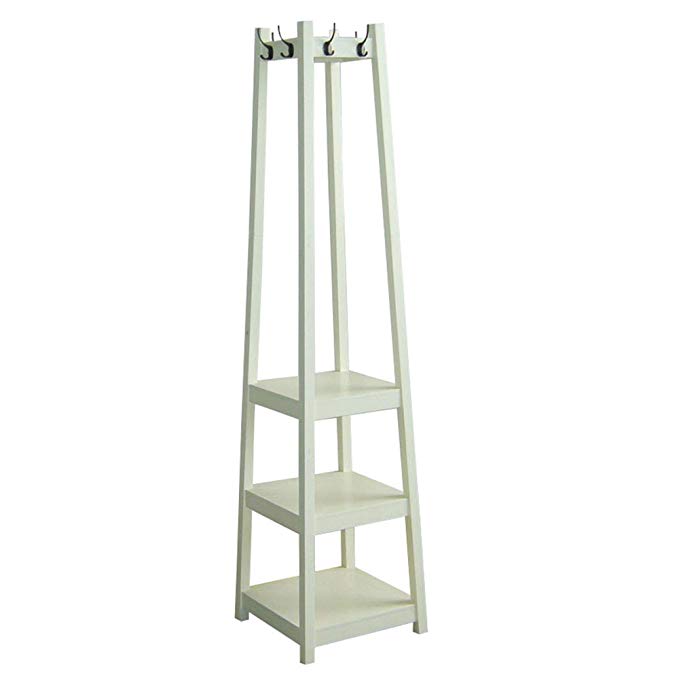 ORE International AFW1275W Three Tier Tower Shoe and Coat Rack, White