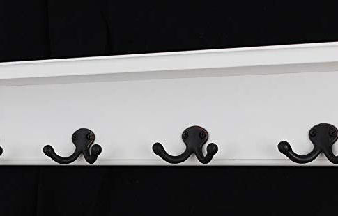 White Shelf Coat Rack with Aged Bronze Double Style Hooks (21″ with 4 hooks) Review