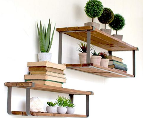 Recycled Wood and Metal Shelves, set of 2 Review