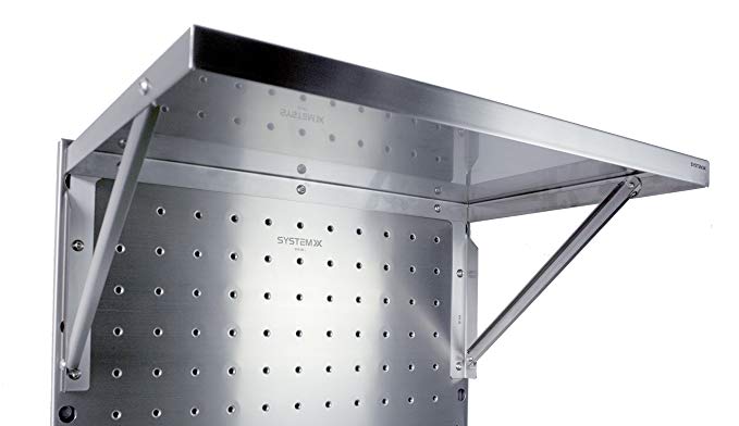 Stainless Steel Short Shelf Accessory for System X Pegboard 26