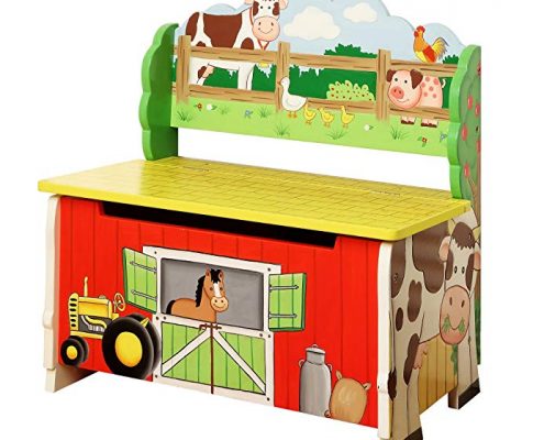 Teamson Design Corp Fantasy Fields – Happy Farm Animals Thematic Kids Storage Bench | Imagination Inspiring Hand Crafted & Hand Painted Details | Non-Toxic, Lead Free Water-based Paint Review