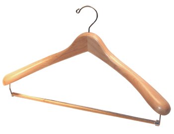 Deluxe Solid USA Maple Suit Hanger with Locking Trouser bar - Box of 4