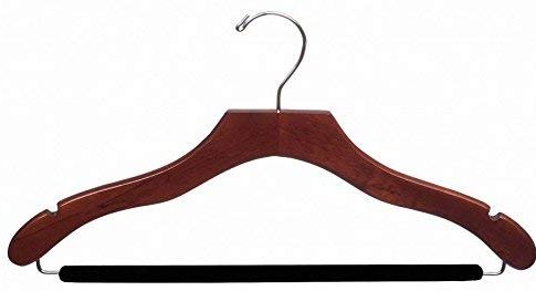 The Great American Hanger Company Wooden Walnut Finish Hanger with Non-Slip Bar & Notches (Box of 50) Review