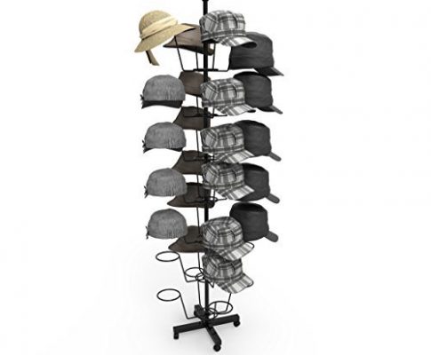 Homdox 7 Tier Hat Display Rack Stand Rotating Hat Rack Adjustable Metal Free Standing Floor Stand for Baseball Caps, Women’s & Men’s, Cowboy’s Hat (Black) Review