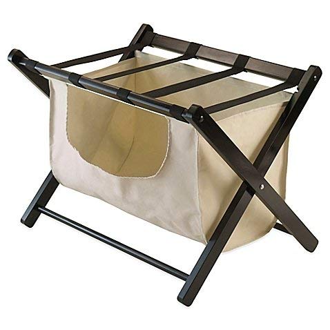 Winsome Trading Dora Luggage Rack with Removable Fabric Basket