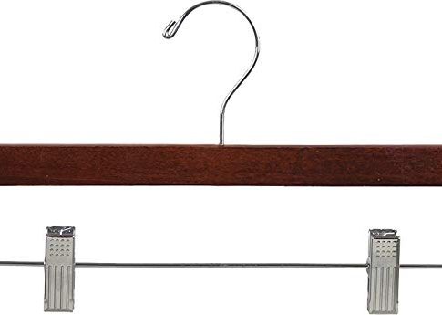 Wooden Bottom Hanger w/Clips, Walnut Finish with Chrome Hardware, Box of 50 by The Great American Hanger Company Review