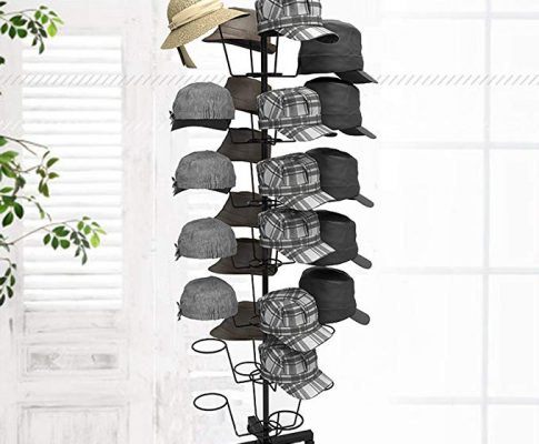 Miageek Rotating Cap Rack – Holds up to 35 Caps for Baseball Hats, Ball Caps – Adjustable Retail Hat Rack/Wig Display Stand (Black) Review