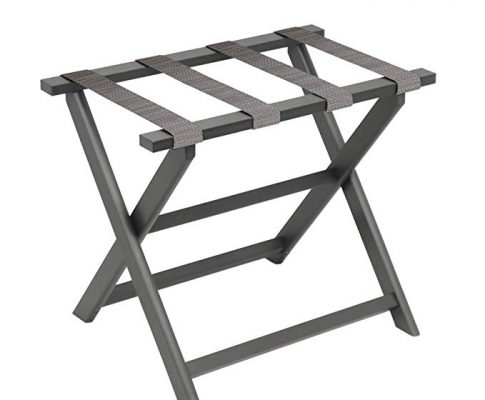 Fine Folding Furniture Gate House Furniture Dark Grey Eco-Poly Folding Luggage Rack with 4 Driftwood Weave Straps Review