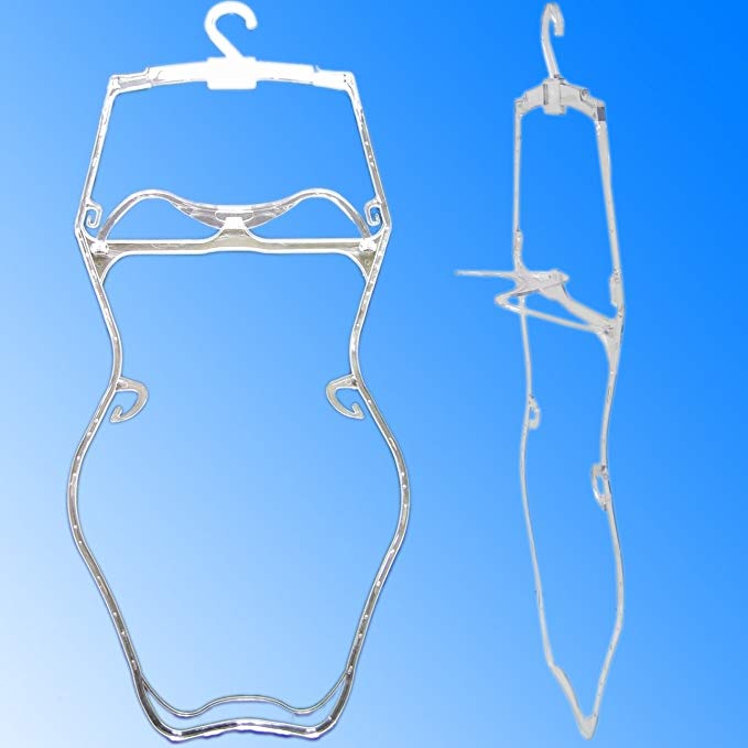 Economy 3 Dimensional Plastic Frame Swimsuit, Bikini, Lingerie Hanger - Pack of 25 (Clear)