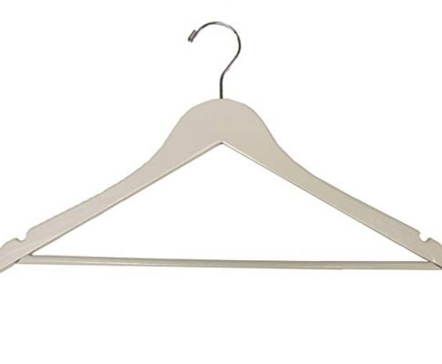 The Great American Hanger Company Wooden Suit Hangers, White/Chrome Finish, Box of 50 Review