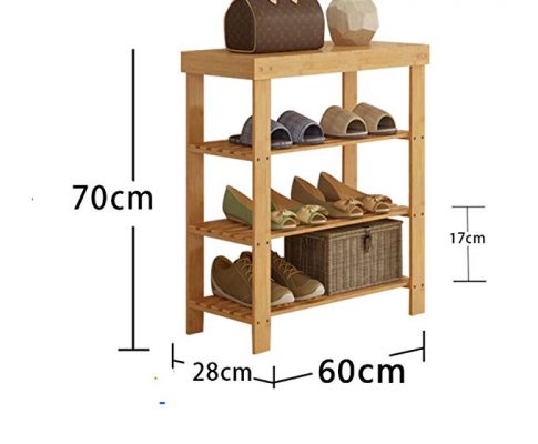 DULPLAY Shoe rack,Bamboo shoe rack,Entryway shoe shelf Change the shoes stool Stand shelves Stackable Entryway bedroom 2-4 tier 9-18 shoes -L 70x28x60cm(28x11x24inch) Review