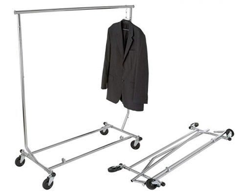 Collapsible Single Bar Rolling Clothing Garment Salesman Rack SWF by CS Fixture Review
