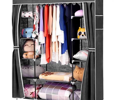 Wakrays Portable Clothes Closet Wardrobe Storage Organizer with Curtain and 12 Shelves Review