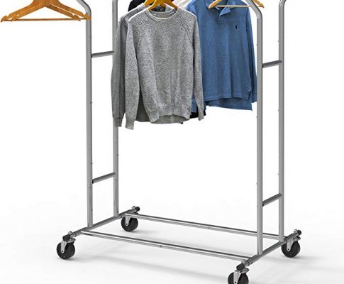 Simple Houseware Heavy Duty Double Rail Clothing Garment Rack, Chrome Review