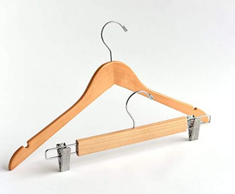 Adult Natural Notched Mix Wooden Hangers, Mix 80 Top 20 Bottom – Economy Series Review