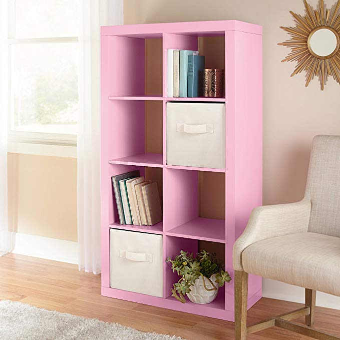 Horizontal or vertical 8 Cube Multiple Storage Organizer in Pink