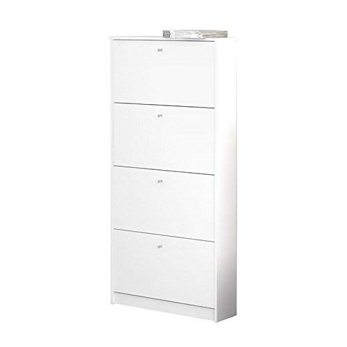 Atlin Designs 4 Drawer Shoe Cabinet in White