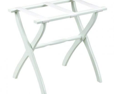 Gate House Furniture Item 1403 White Contoured Leg Luggage Rack with 3 White Nylon Straps 23 by 13 by 20-Inch Review