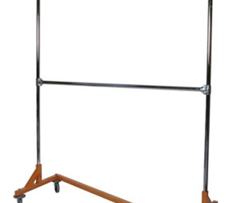 Deluxe Commercial Grade Rolling Z Rack Garment Rack with OSHA Safety Orange Nesting Base, 400lb Capacity, Double Bar and Adjustable Height Chrome Uprights Review