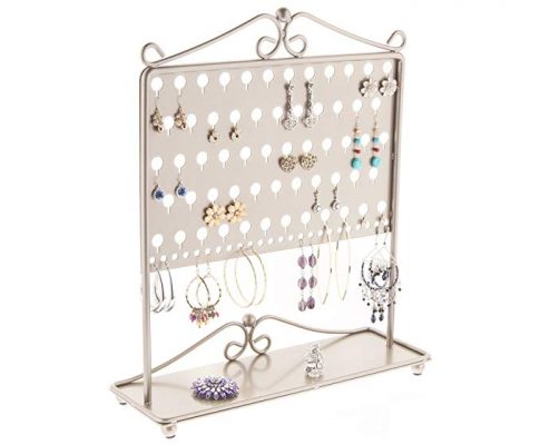 Angelynn’s Earring Holder Organizer Jewelry Tree Stand Storage Rack, Ginger Satin Nickel Silver Review