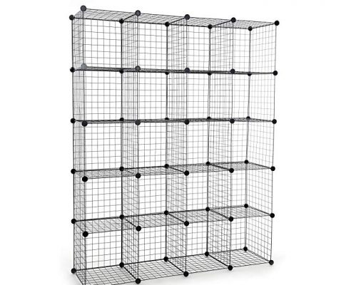 UNICOO – Multi Use DIY 20 Cube Wire Grid Organizer,Wardrobe Organizer, Bookcase, Book Shelf, Storage Organizer, Wardrobe Closet – (Black Wire) Review