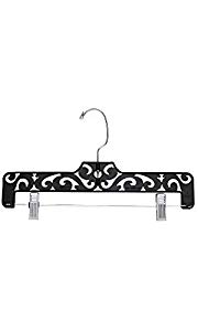 50 Black Damask Carved Pattern Plastic Boutique Pant Hangers – 14 Inch Measure Review