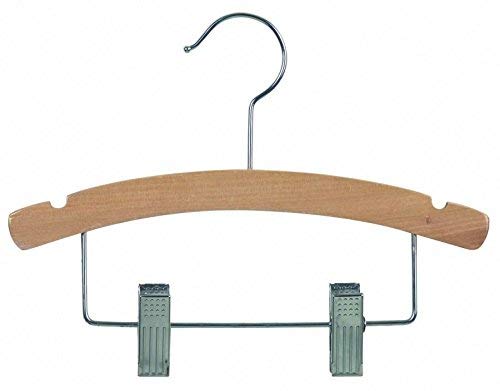 The Great American Hanger Company Natural Kids Combo Hanger with Clips and Notches (Box of 50)