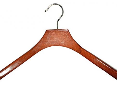 Deluxe Wooden Coat Hanger, Walnut Finish with Chrome Hardware, Box of 12 by The Great American Hanger Company Review