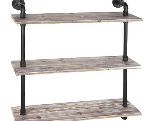 MyGift 3-Shelf Industrial Style Pipe & Rustic Wood Wall Mounted Shelving Unit Review