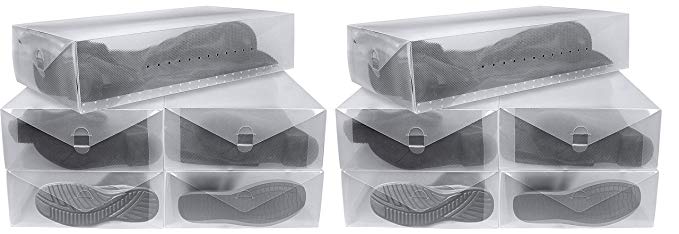 Greenco Clear Foldable Boot Storage Boxes (2 X Pack of 5)
