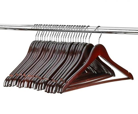 Premium Wooden Mahogany Suit Hangers – 96 Pack of Coat Hangers and Black Dress Suit Ultra Smooth Hanger – Strong and Durable Suit Hangers Review