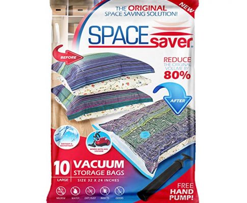 Premium SpaceSaver Vacuum Storage Bags, Works with Any Vacuum Cleaner, 80% More Storage! Free Hand-Pump for Travel! Double-Zip Seal and Triple Seal Turbo-Valve for Max Space Saving! (32 x 24 inch) Review