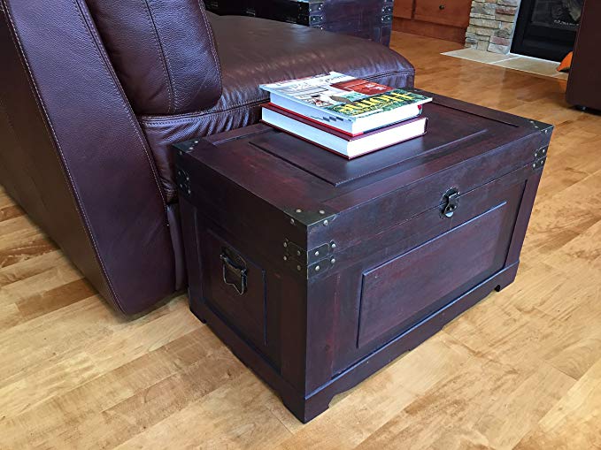 Styled Shopping Newport Medium Wood Storage Trunk Wooden Treasure Chest - Red