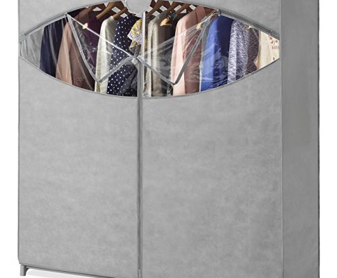 Whitmor Portable Wardrobe Clothes Storage Organizer Closet with Hanging Rack – Extra Wide -Grey Color – No-tool Assembly – Extra Strong & Durable – 60″L x 19.5″W x 64″ Review