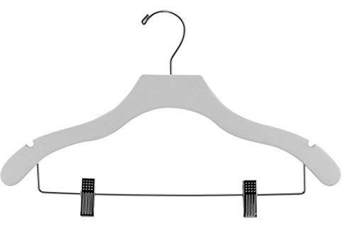 The Great American Hanger Company Wooden Combo White Finish Hanger with Clips and Notches (Box of 50) Review