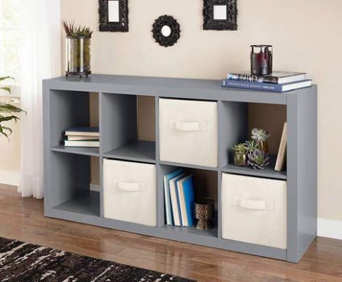 Horizontal or vertical 8 Cube Multiple Storage Organizer Gray Review