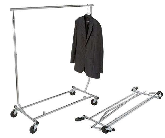 Collapsible Single Bar Rolling Clothing Garment Salesman Rack SWF by CS Fixture