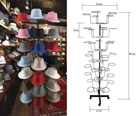 McWay Hat Racks Hat Display – 7 Tier 35 Hat Racks for Storefront, Cowboy Hats, and Baseball Hats Stand Rack Review